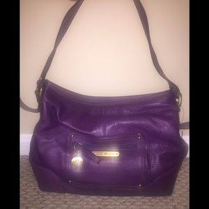 Purple Hobo Leather Bag